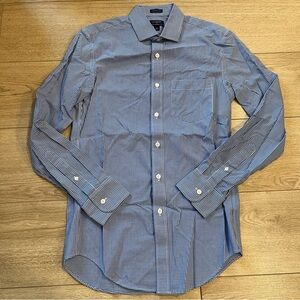 J. Crew Men’s Thompson Flex Wrinkle Free Dress Shirt Blue White Gingham Size S